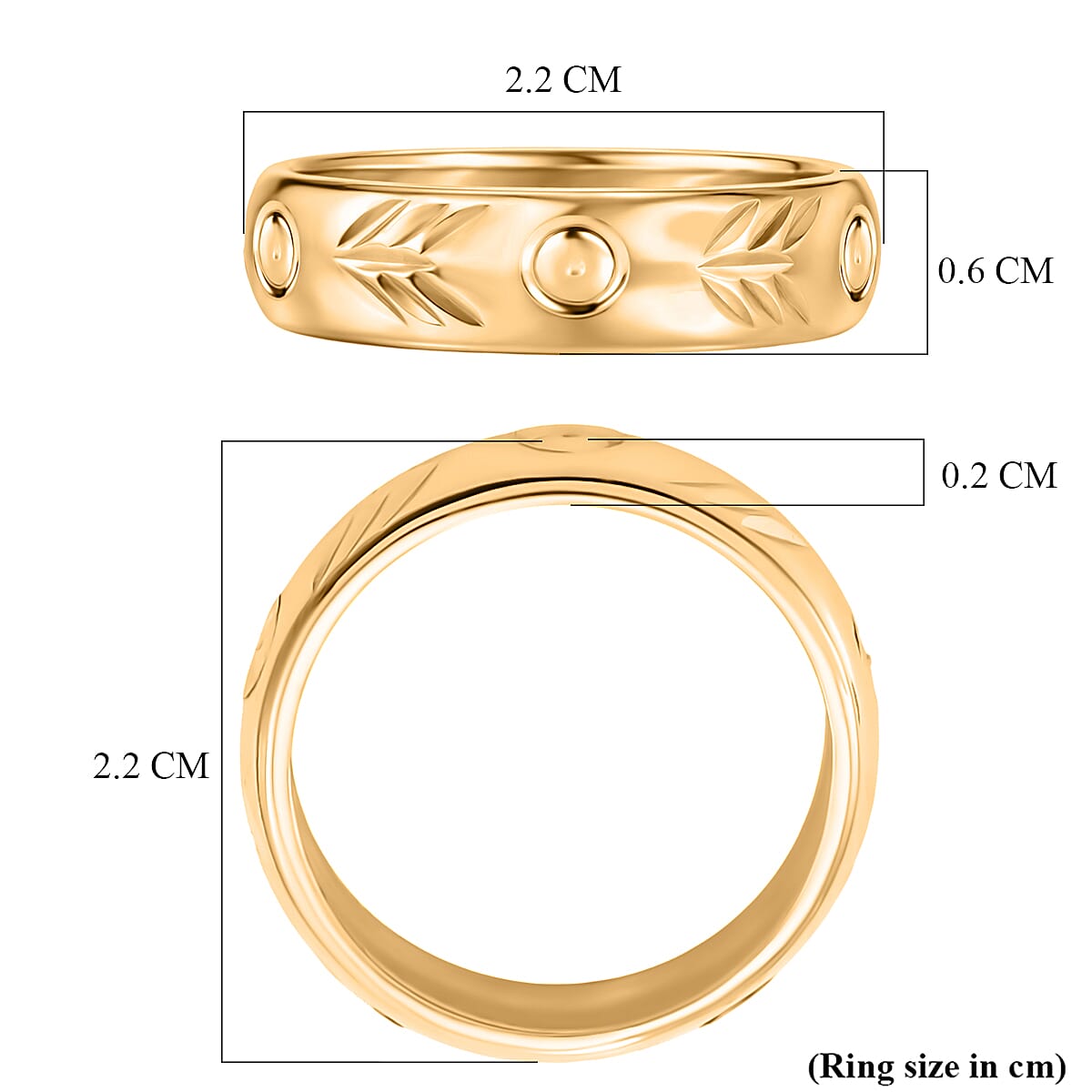 Yellow Gold Plated Sterling Silver Band Ring