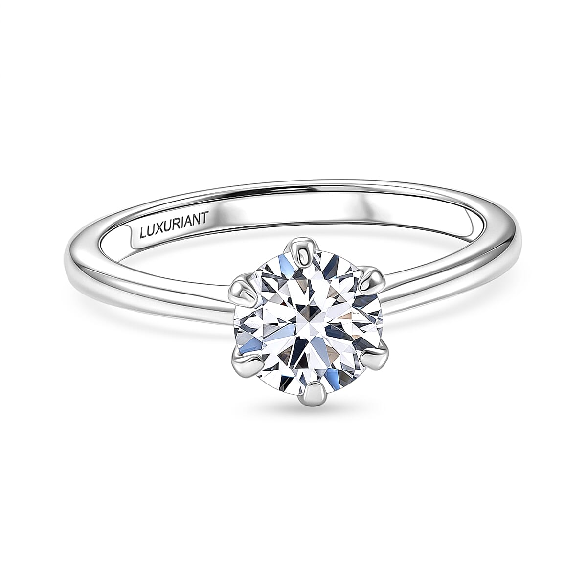 Luxuriant - 9K White Gold SGL Certified VS-E-F Lab Grown Diamond Solitaire Ring 1.00 Ct.