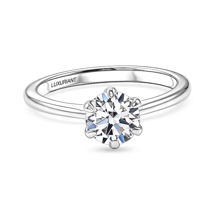 Luxuriant - 9K White Gold SGL Certified VS-E-F Lab Grown Diamond Solitaire Ring 1.00 Ct.