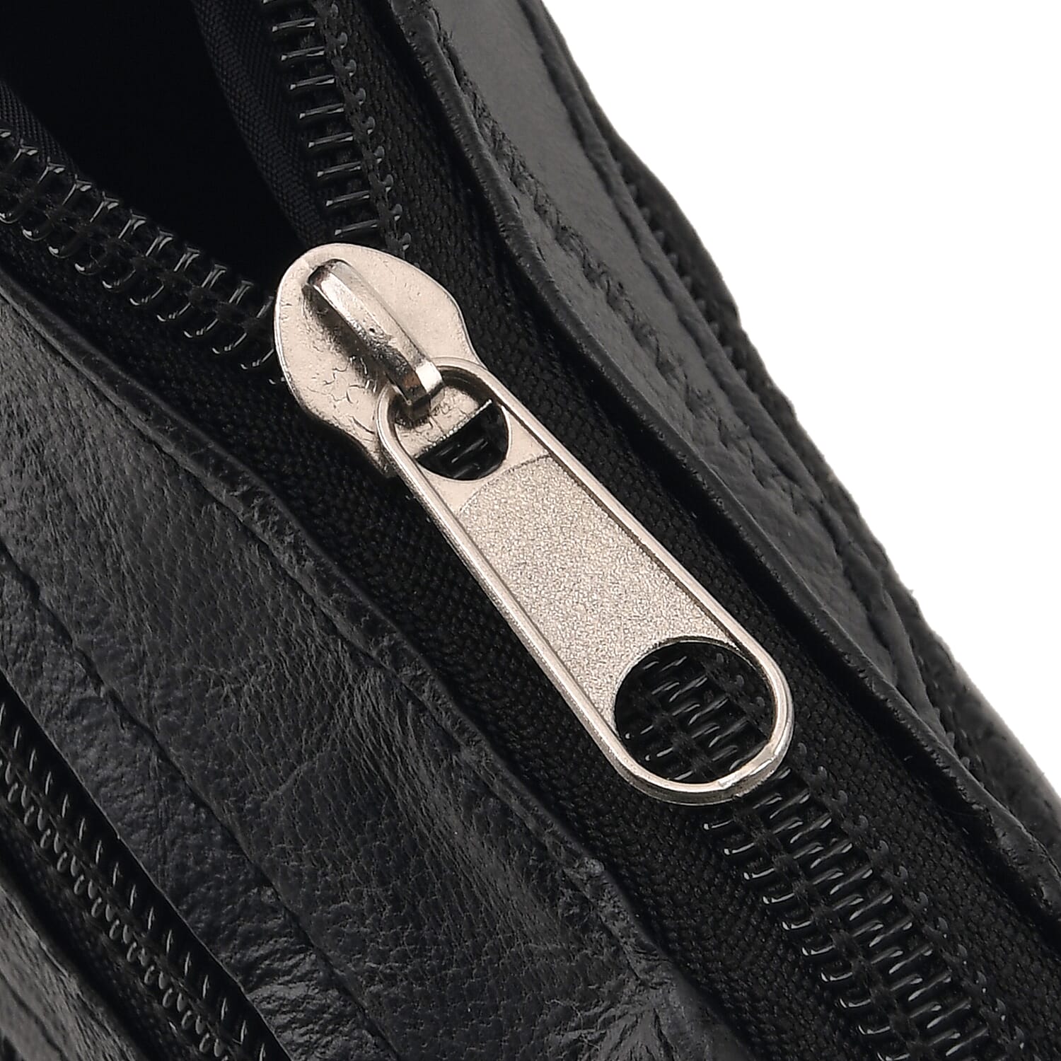 Styled By Sheep Leather Multi Pocket Crossbody Bag - Black