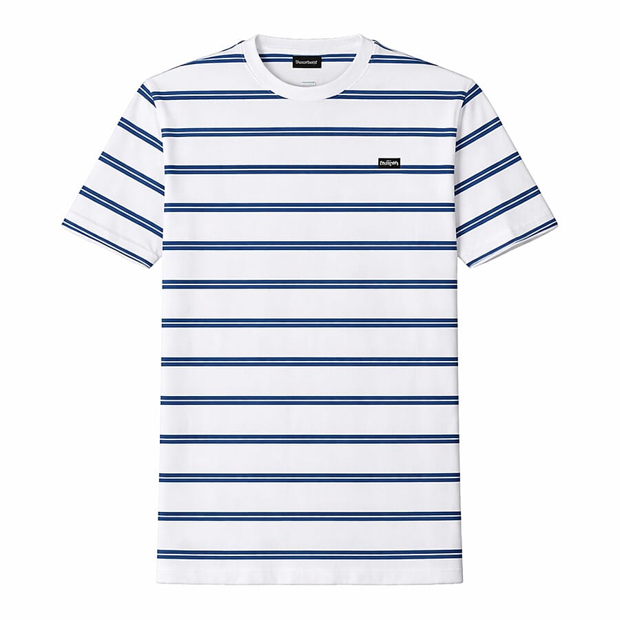 Bench Mens 100% Cotton Stripe Crew Neck Tee