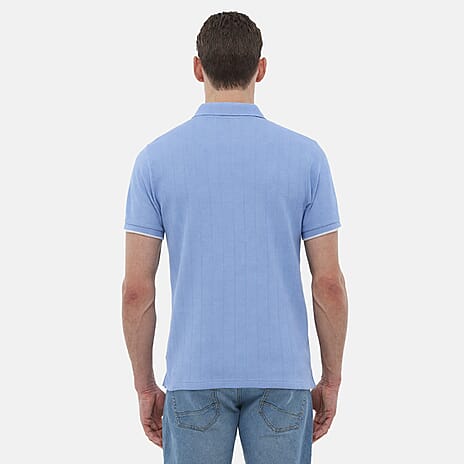 Bench Nonita Zip Neck Polo T-Shirt (Size XL) - Blue Aura