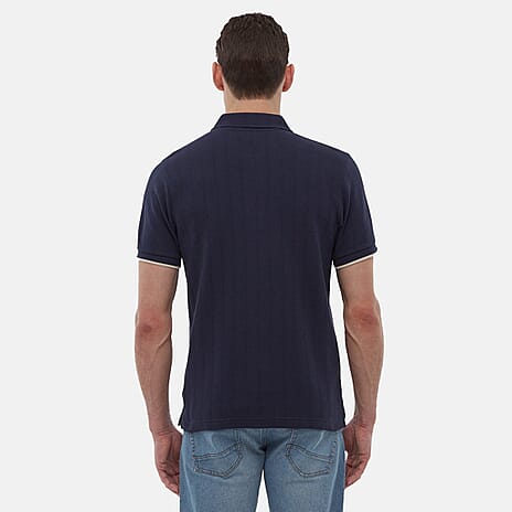 Bench Nonita Zip Neck Polo T-Shirt (Size L) - Navy