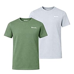 Bench Mens Pack Of 2 100% Combed Cotton Solid Tees 