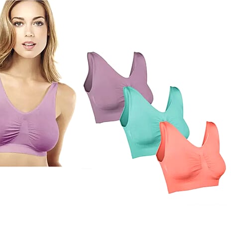 Comfortisse Set of 3 Veloform Bras (Size S) - Multi Colour
