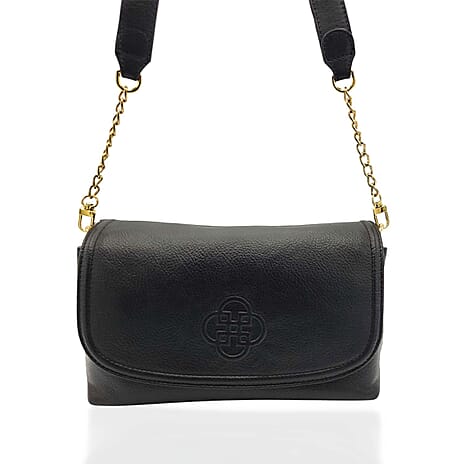 Closeout Deal Genuine Leather Tote Bag - Black