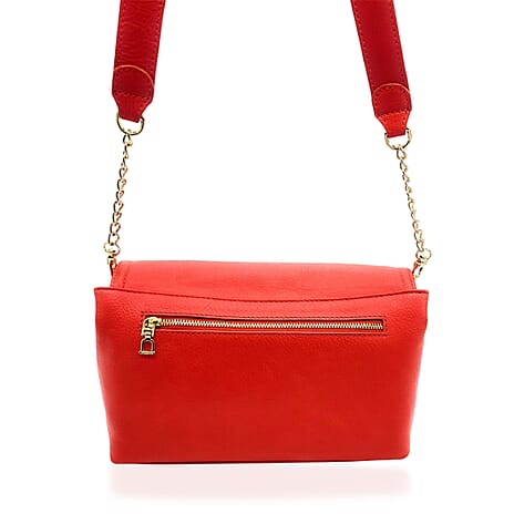 Closeout Deal Genuine Leather Tote Bag - Red