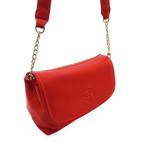 Closeout Deal Genuine Leather Tote Bag - Red