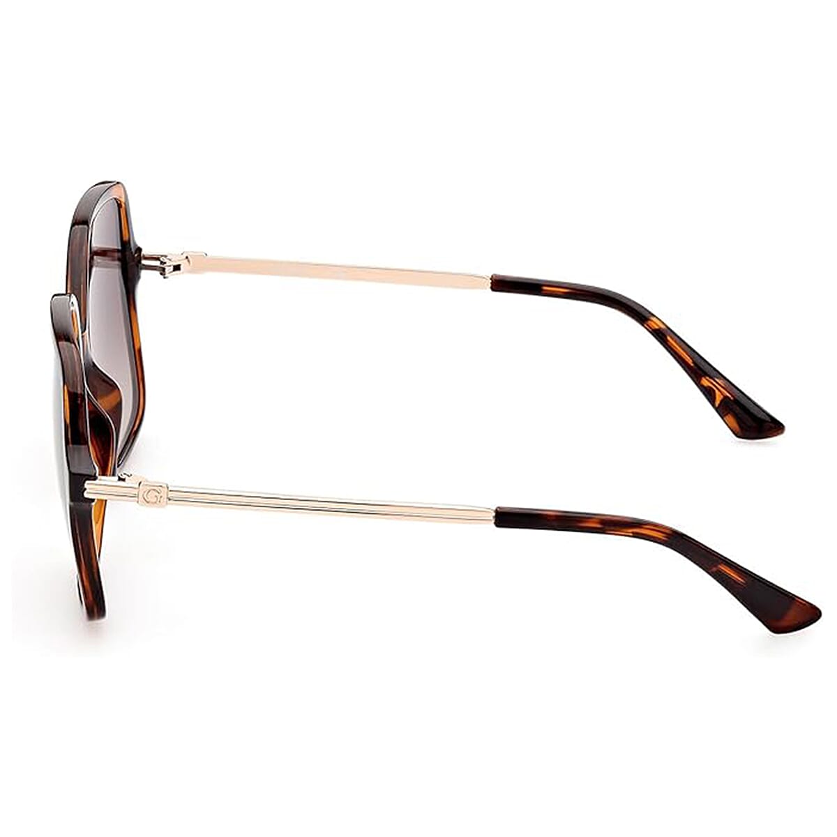 Guess Ladies Square Tort Sunglasses with Gold