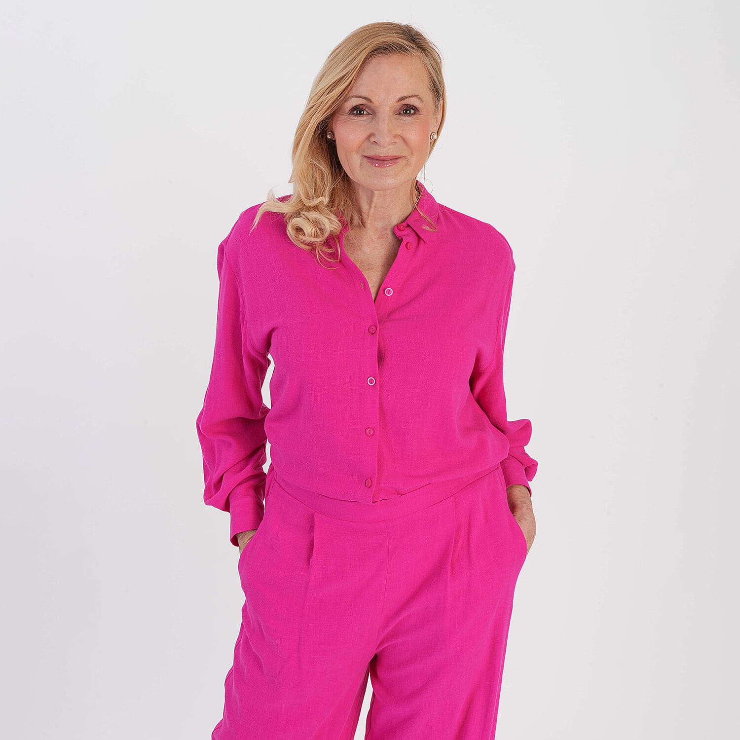 Marina Kaneva Button Down Shirt (Size 8) - Pink