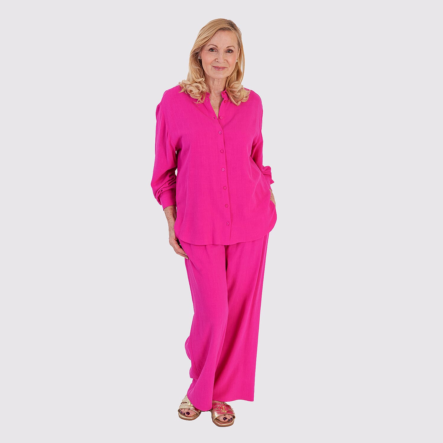 Marina Kaneva Button Down Shirt (Size 8) - Pink