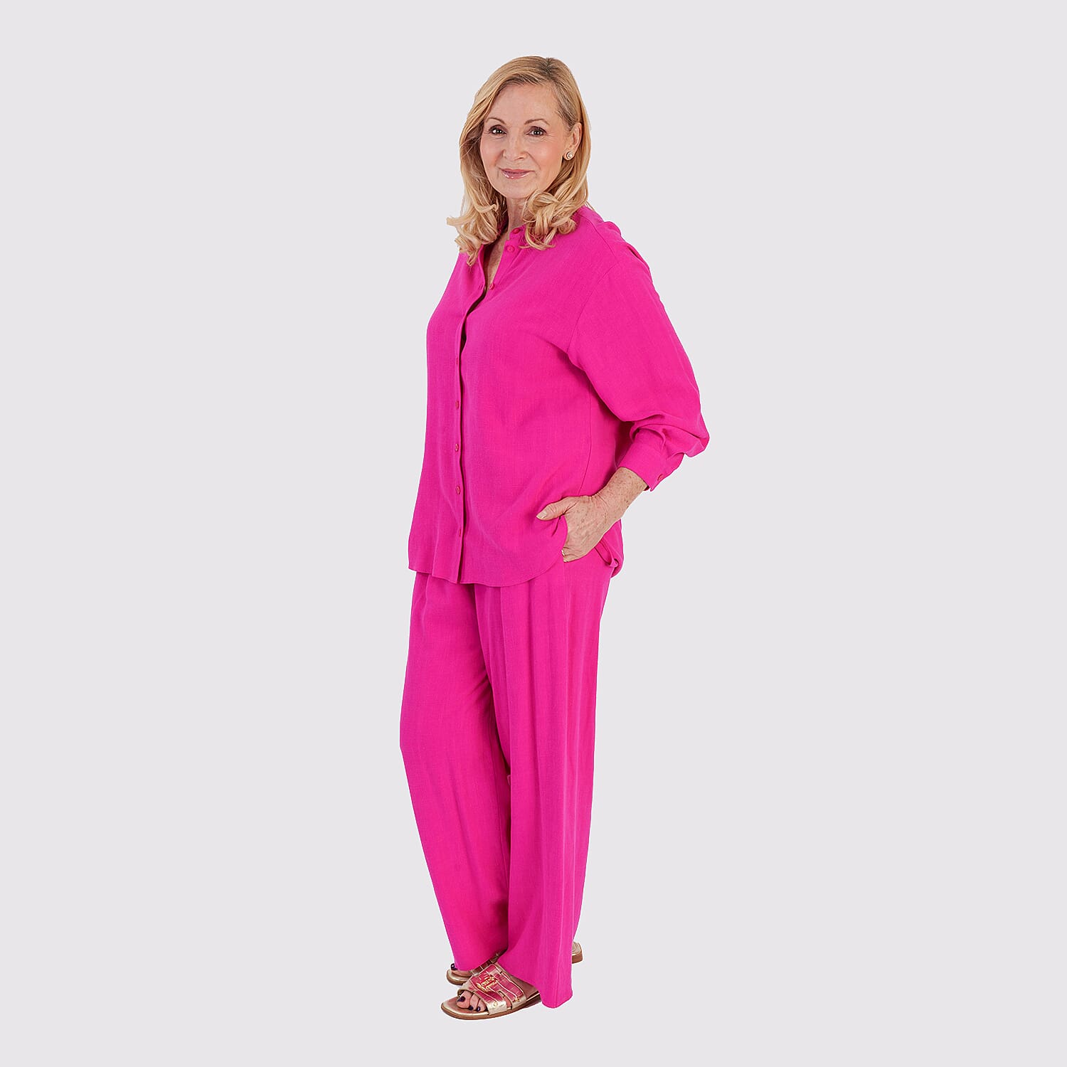 Marina Kaneva Button Down Shirt (Size 8) - Pink