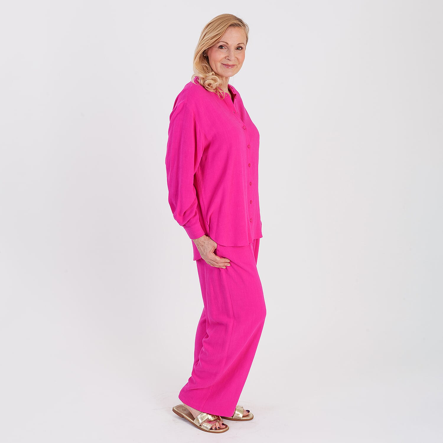 Marina Kaneva Button Down Shirt (Size 8) - Pink