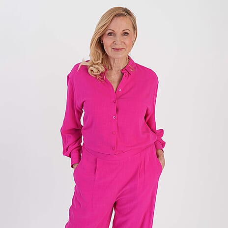 Marina Kaneva Button Down Shirt (Size 16) - Pink