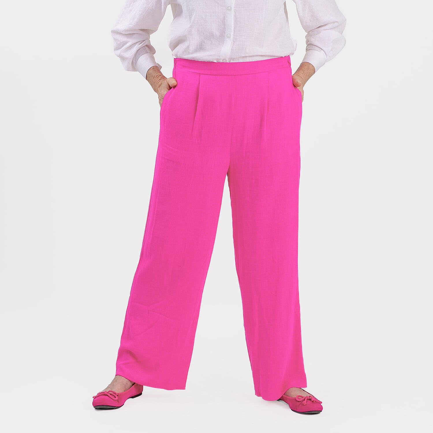 Marina Kaneva Wide Leg Trousers (Size 10) - Pink