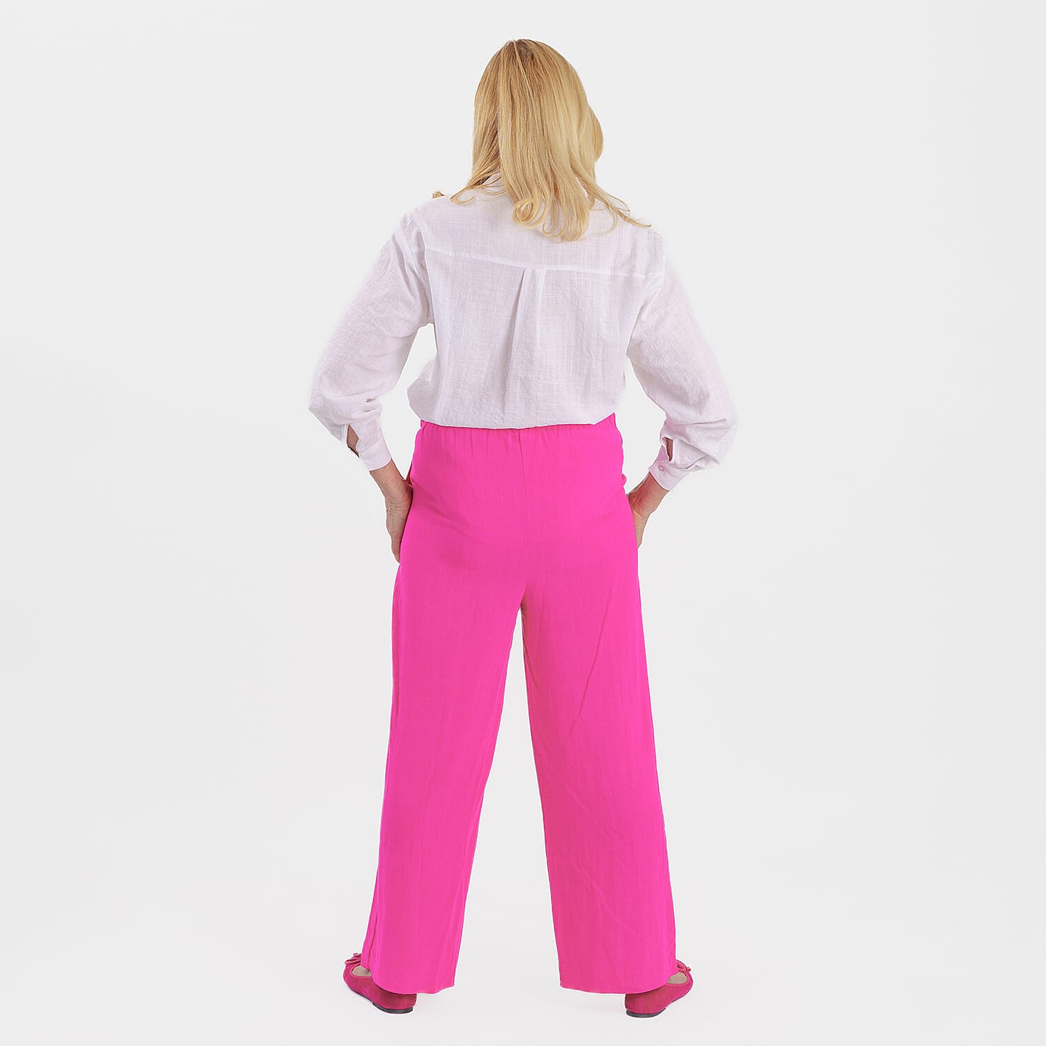Marina Kaneva Wide Leg Trousers (Size 10) - Pink