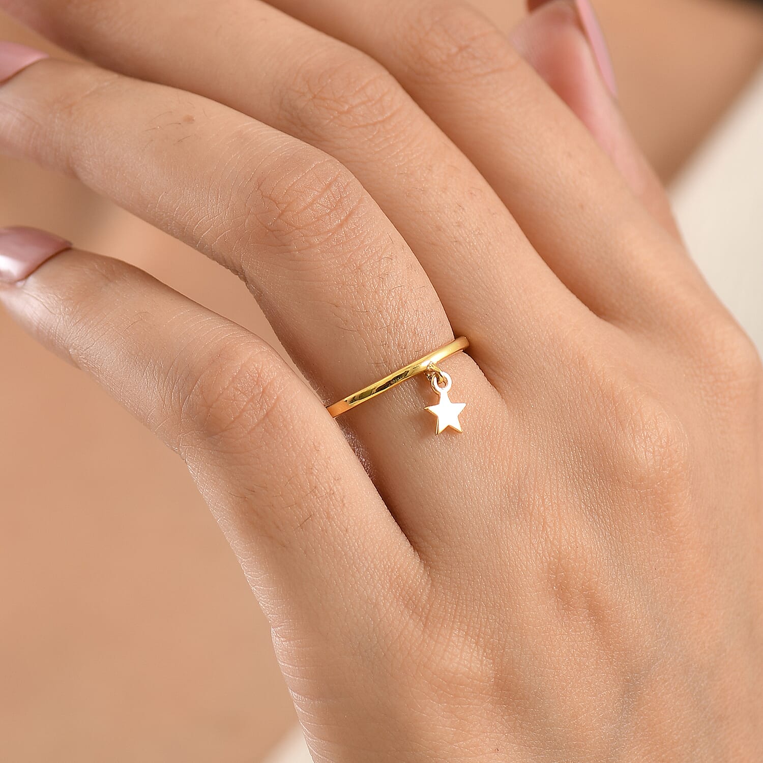 9K Yellow Gold Flash & 925 White Silver Ring