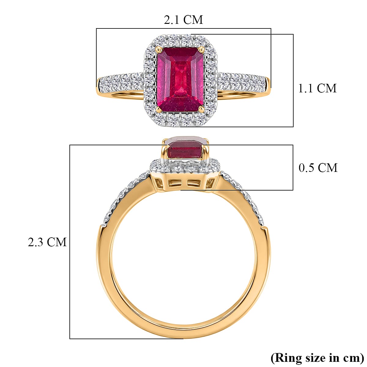 D'Joy Lab Created Moissanite Halo Ring in Sterling Silver