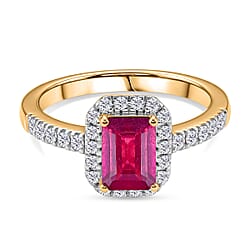 D'Joy Lab Created Moissanite Halo Ring in Sterling Silver