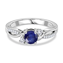 D'Joy Tanzanite, Moissanite Ring in Sterling Silver