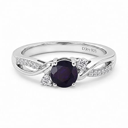 Always You Sapphire Birthstone Solitaire Promise Ring with Moissanite Accents in 925 Sterling Silver Rhodium Plated Always You Sapphire Birthstone Solitaire Promise Ring with Moissanite Accents in 925 Sterling Silver Rhodium Plated
