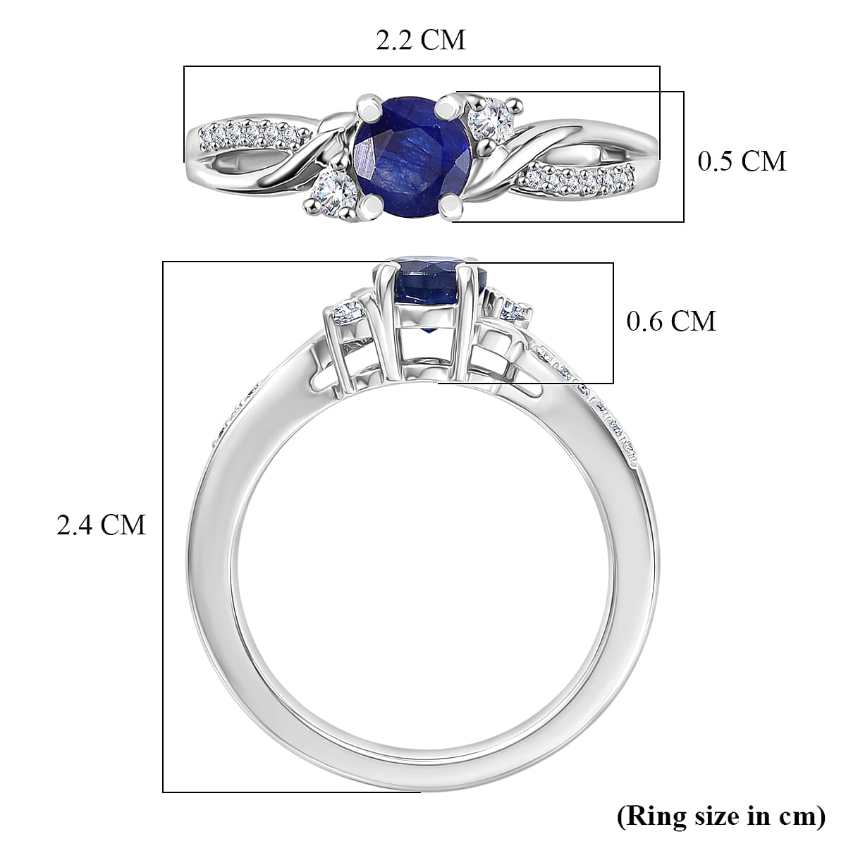 D'Joy Tanzanite, Moissanite Ring in Sterling Silver