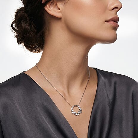 Designer Inspired-Natural White Diamond BUBBLE Pendant in White