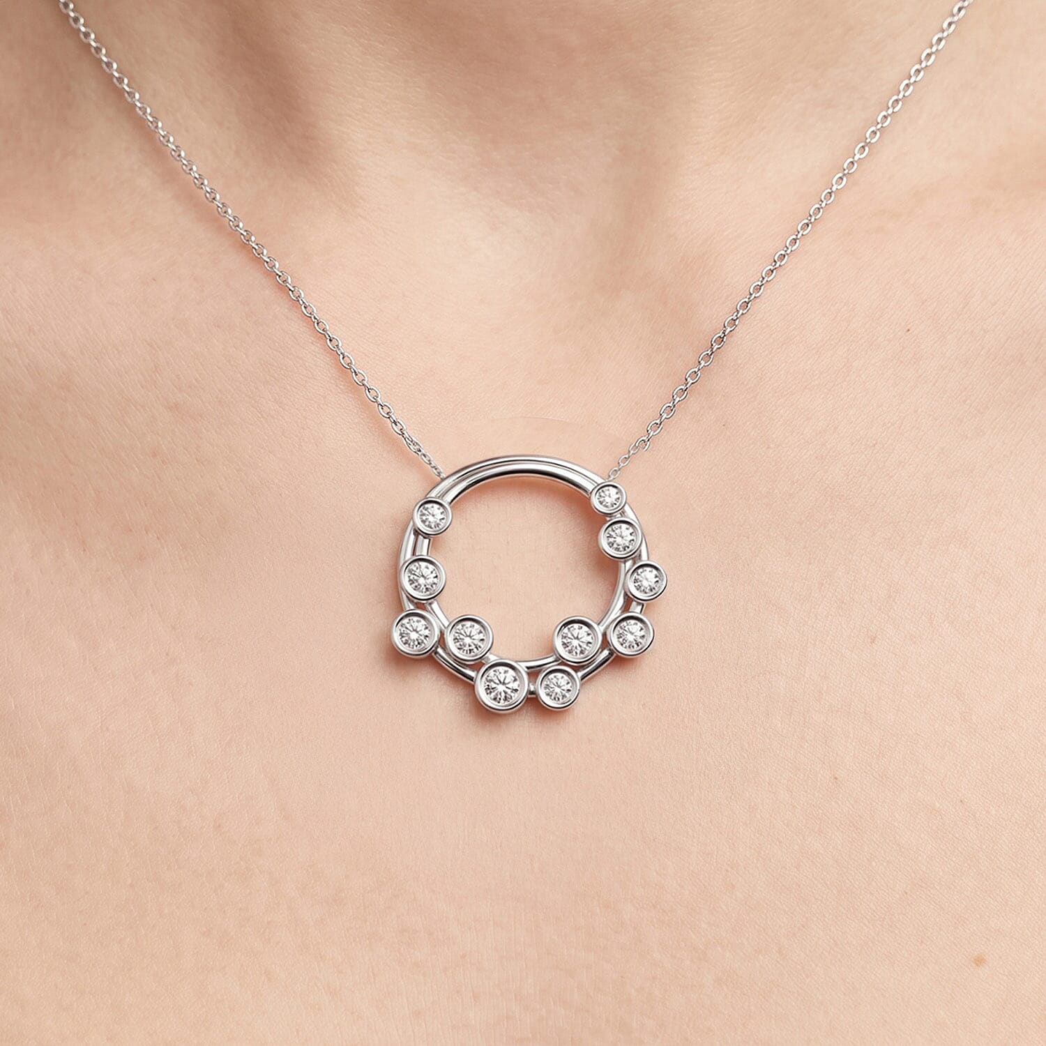 Designer Inspired - Natural White Diamond Bubble Pendant