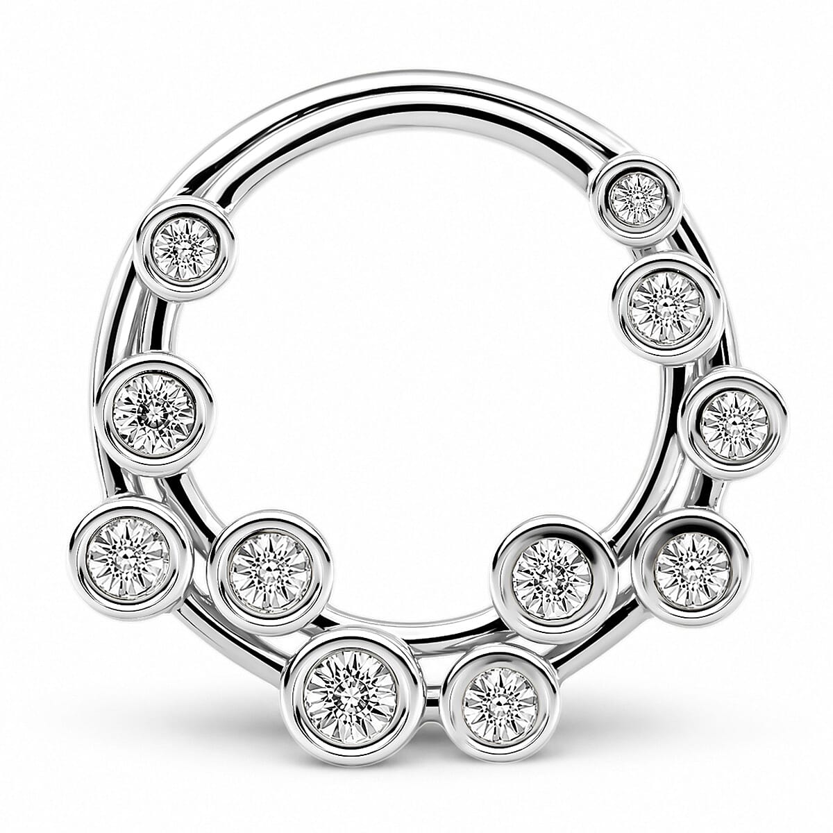 EverTrue - Natural White Diamond Circle Pendant
