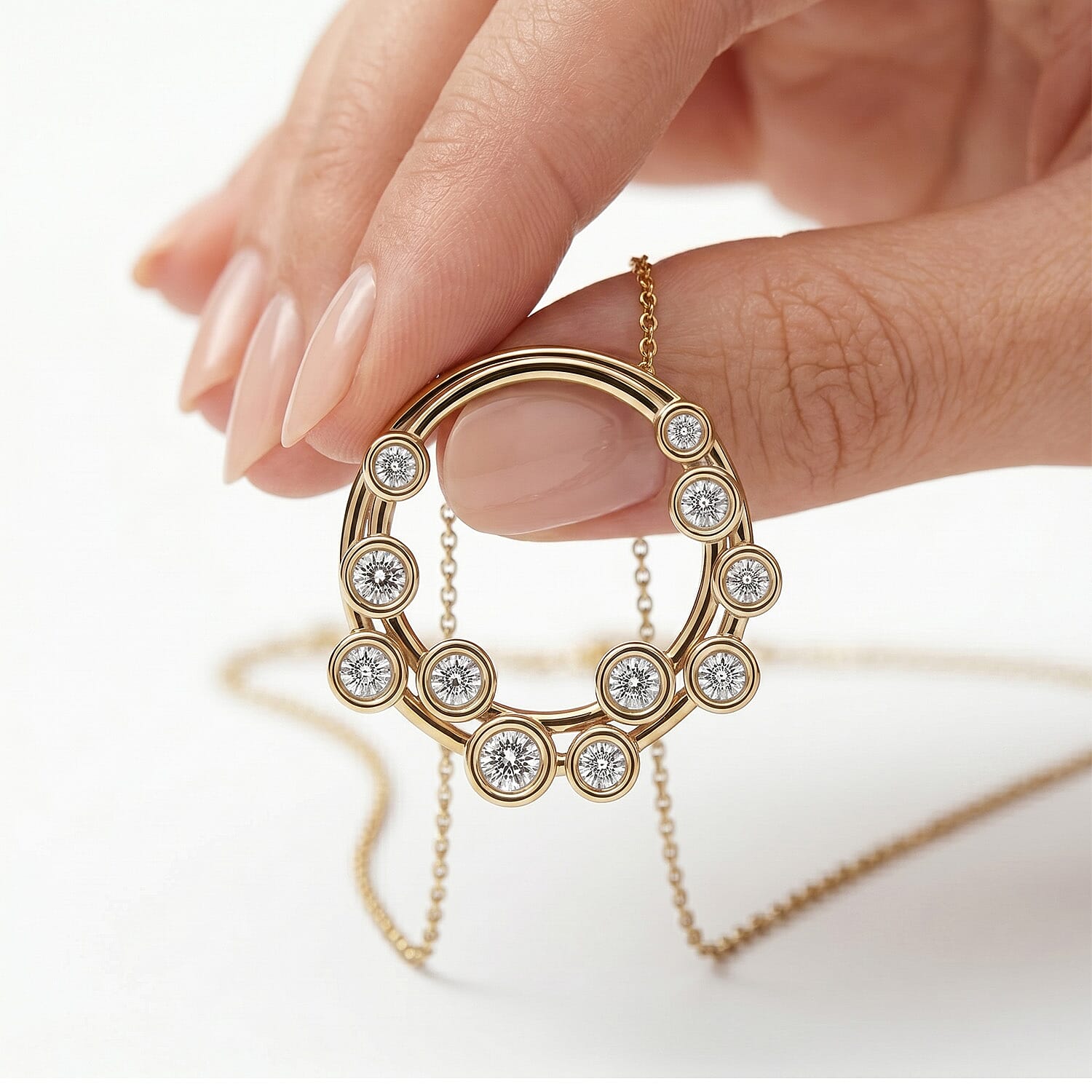 Designer Inspired - Natural White Diamond Bubble Pendant