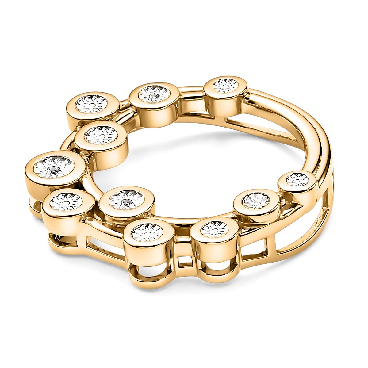 EverTrue - Natural White Diamond Circle Pendant in Yellow Gold Tone