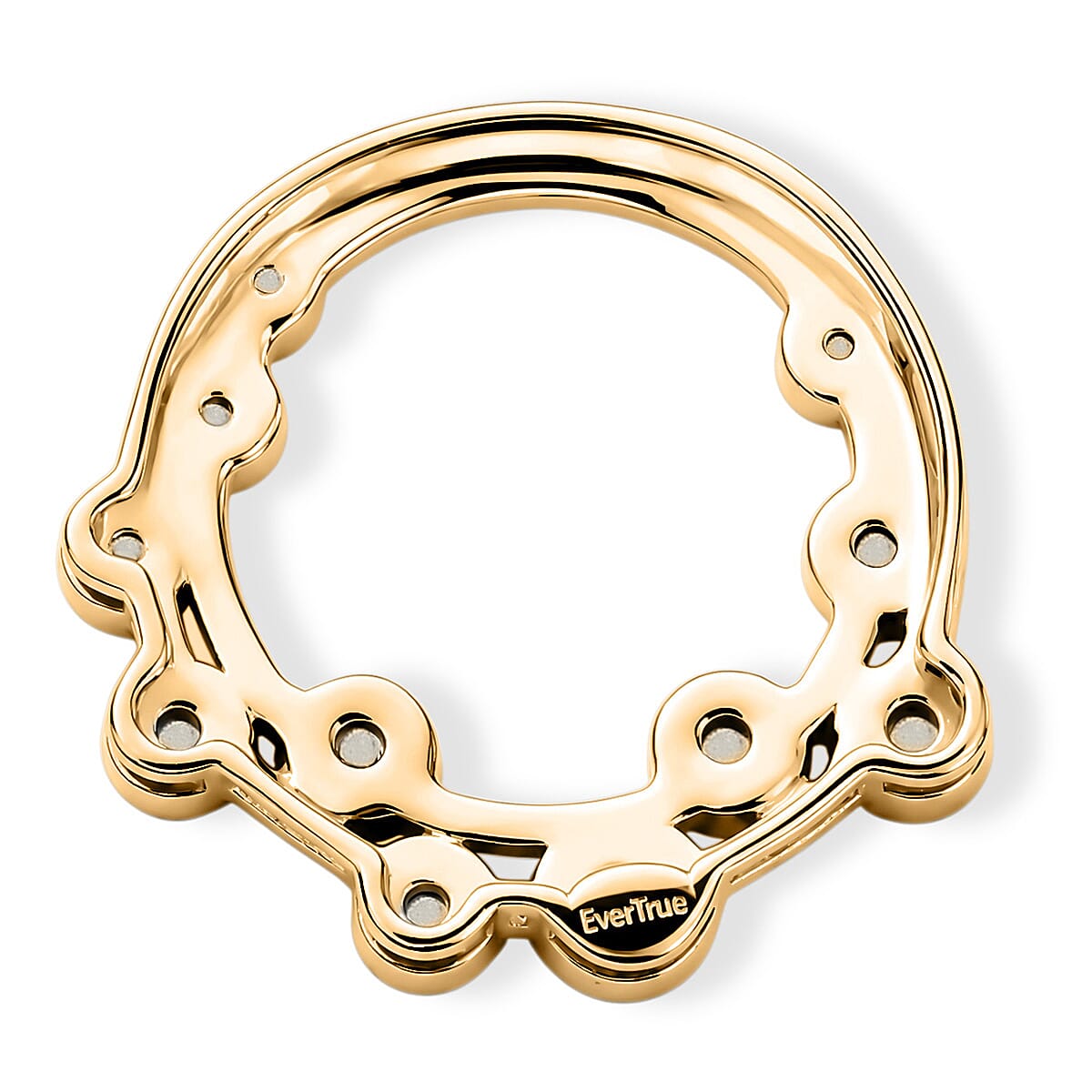 EverTrue - Natural White Diamond Circle Pendant in Yellow Gold Tone