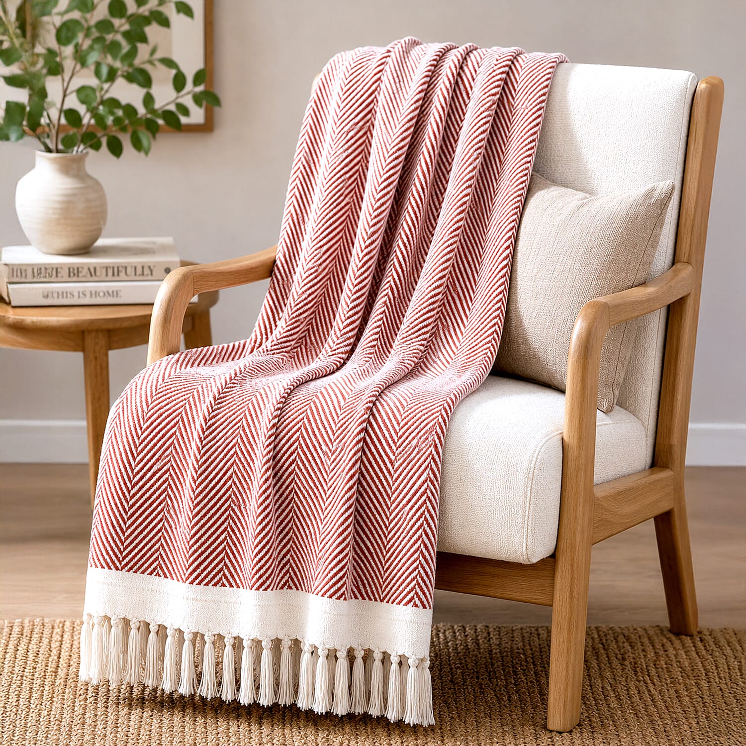 LIVMORE Cotton Patterned Throw Blanket