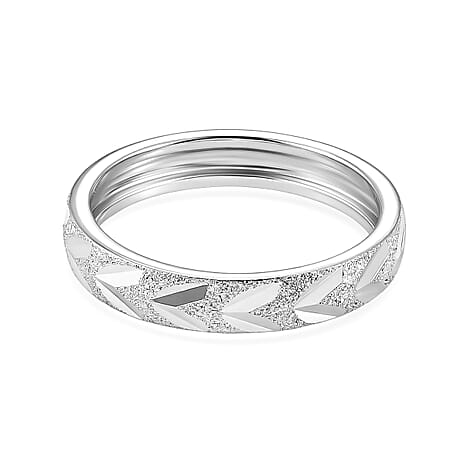 Platinum OverlaySterling Silver Band Ring