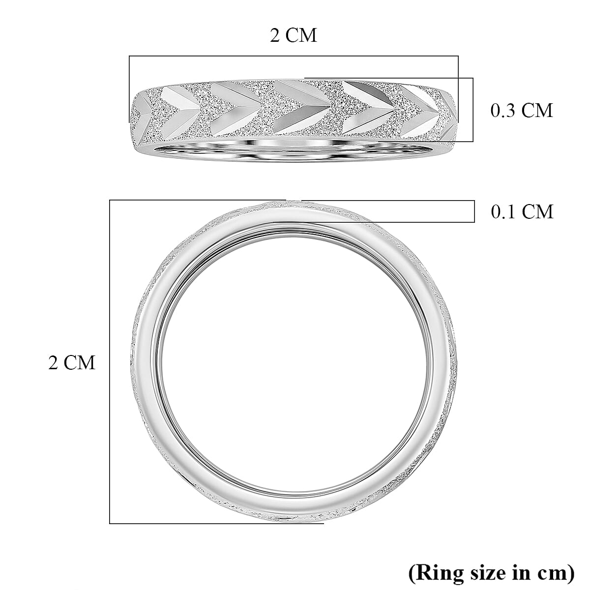 Platinum OverlaySterling Silver Band Ring