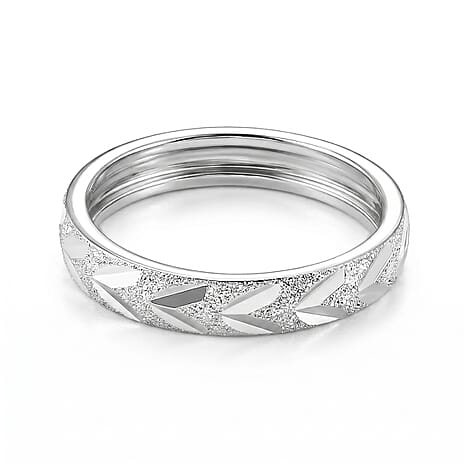 Platinum Overlay Sterling Silver Band Ring