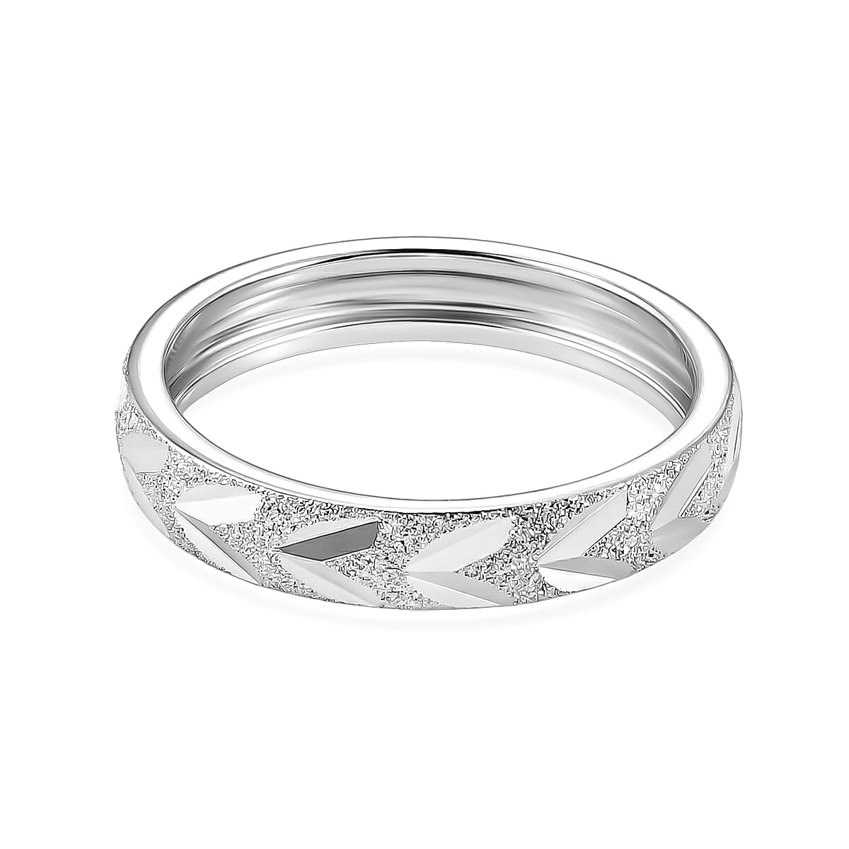Platinum OverlaySterling Silver Band Ring