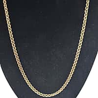 9K Yellow Gold 3.8MM Marina Link Flat Bevelled Chain with Lobster Clasp 20 Inch