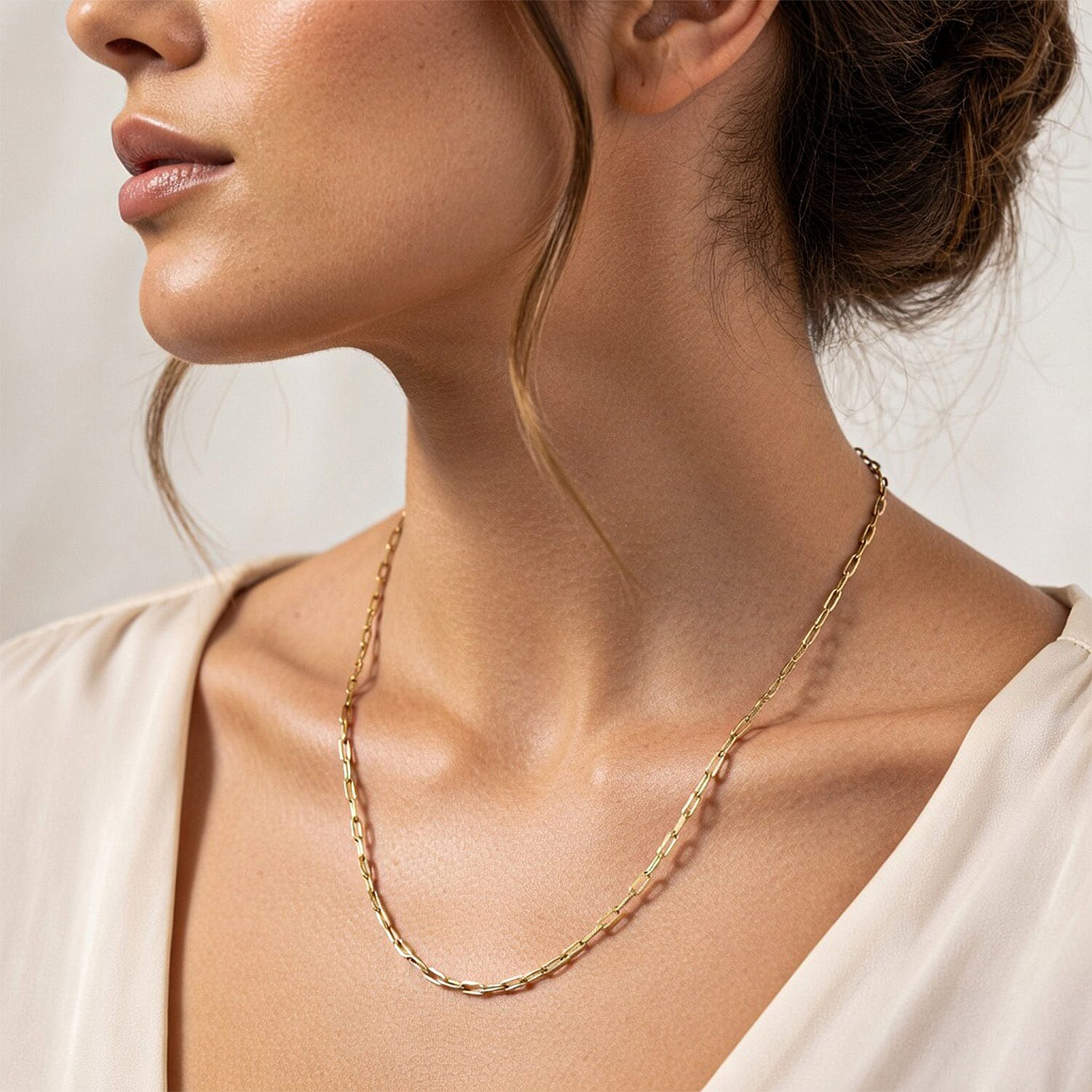 Mega Deal- 9K Yellow Gold Paperclip Necklace (Size - 20) with Spring Ring Clasp