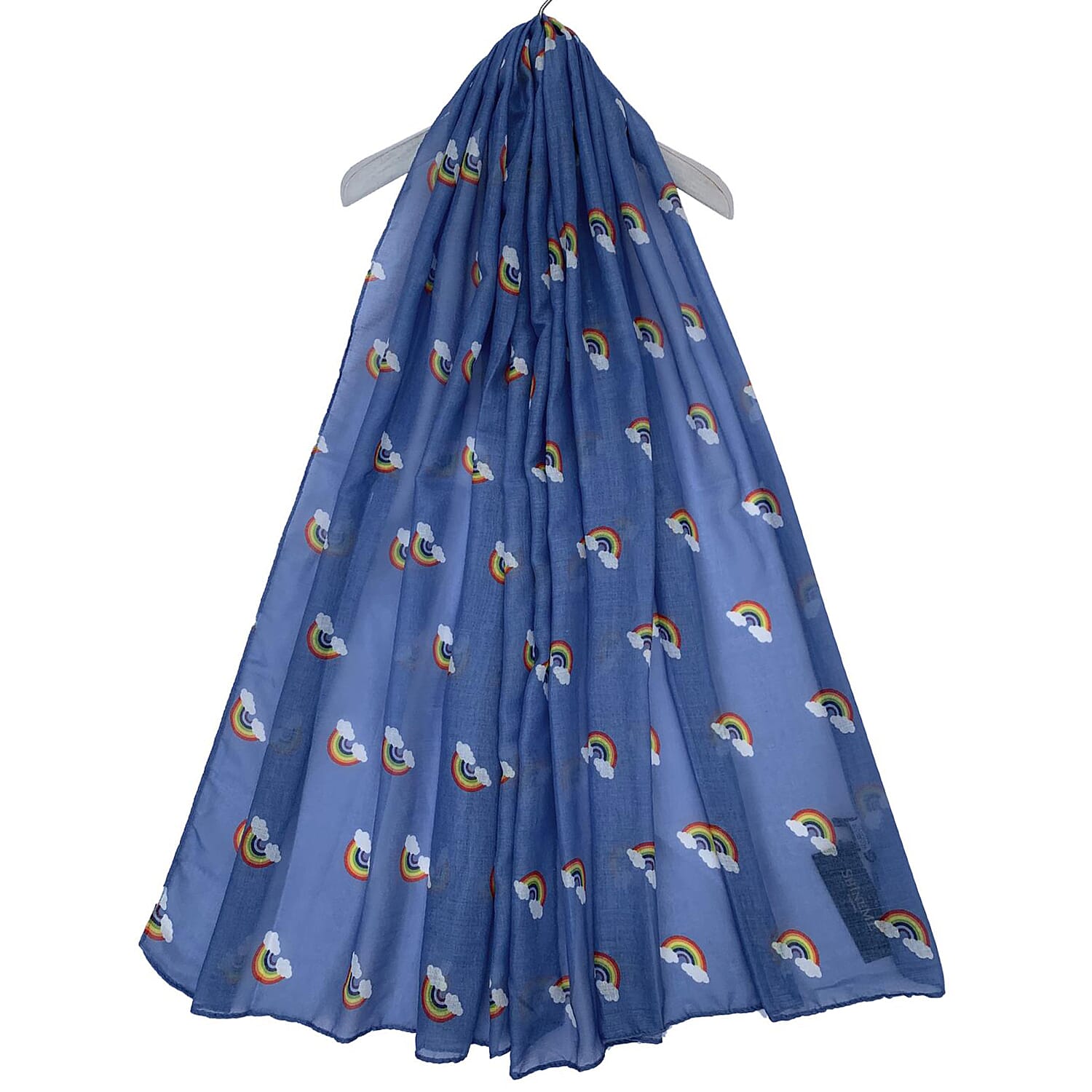 Rainbow Print Scarf - Blue