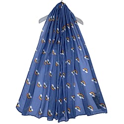 Cute Cat Animal Print Scarf - Navy