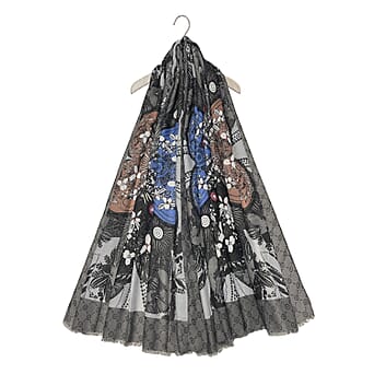 https://tjcuk.sirv.com/Products/85/1/8519210/Floral-Printed-Shamrock-Frayed-Scarf-Size-90-x-180-Cm-Grey_8519210.jpg?w=342&h=342