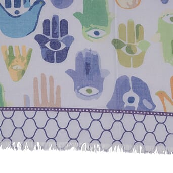 https://tjcuk.sirv.com/Products/85/1/8519233/Hamsa-Hand-Tile-Border-Print-Frayed-Scarf-Size-70-x-180-Cm-Purple_8519233_3.jpg?w=342&h=342