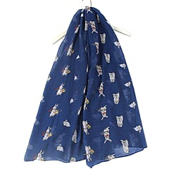 Countryside Bunny Rabbit Printed Scarf - White