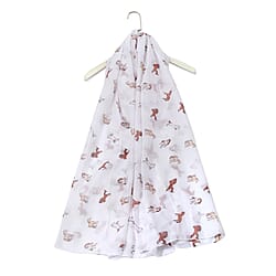 Countryside Bunny Rabbit Printed Scarf (Size 90 x 180 Cm) - White