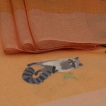https://tjcuk.sirv.com/Products/85/1/8519243/Raccoon-Print-Frayed-Scarf-Size-70-x-180-Cm-Orange_8519243_2.jpg?w=342&h=342