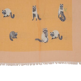 https://tjcuk.sirv.com/Products/85/1/8519243/Raccoon-Print-Frayed-Scarf-Size-70-x-180-Cm-Orange_8519243_3.jpg?w=342&h=342