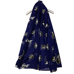 Cute Cat Animal Print Scarf - Navy