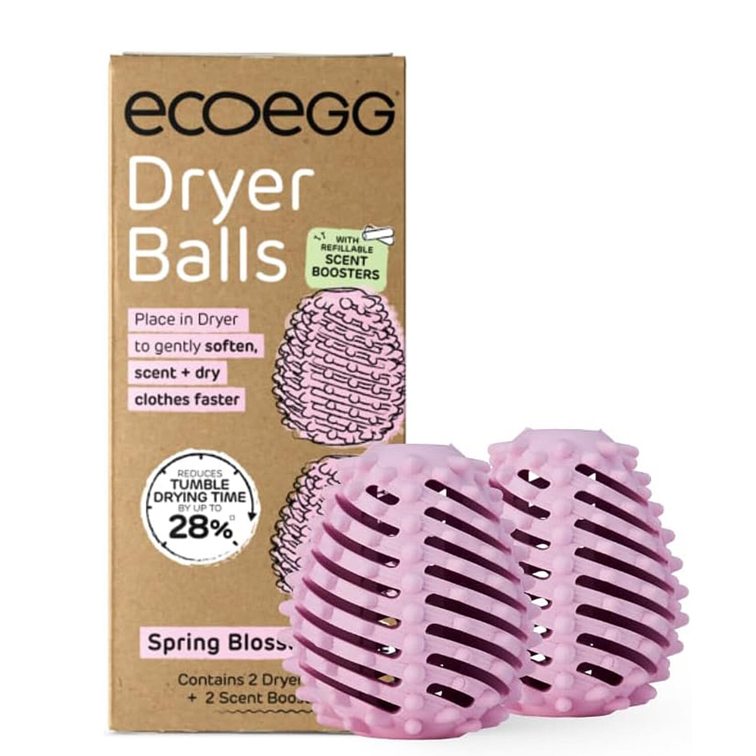 Pack of 2 - Ecoegg Dryer Balls Spring Blossom - Pink