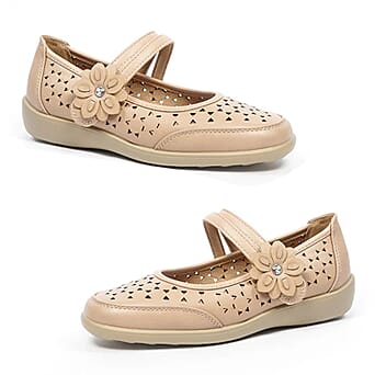 https://tjcuk.sirv.com/Products/85/1/8519478/Gabriell-Ladies-Laser-Cut-Floral-Detail-Flat-Comfort-Pumps-Size-6-Beig_8519478.jpg?w=342&h=342